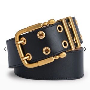 BY FAR Black and Gold Women's Belt